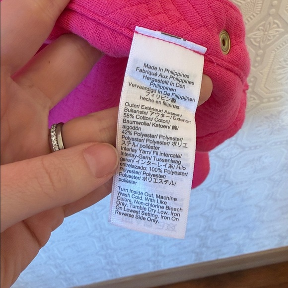 J. Crew Herringbone mockneck sweatshirt Size L SOFT FUCHSIA pink - Picture 6 of 7